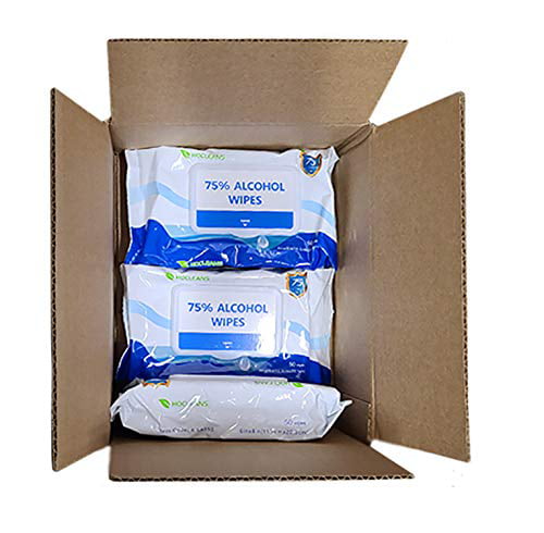 HiTouch Business Services 75% Ethyl Alcohol Wipes Individually Wrapped 50ct 
