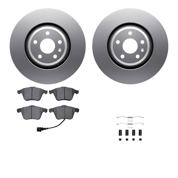 Dynamic Friction Company Front Geospec Brake Rotors with 5000 Euro Ceramic Brake Pads includes Hardware 4612-73033