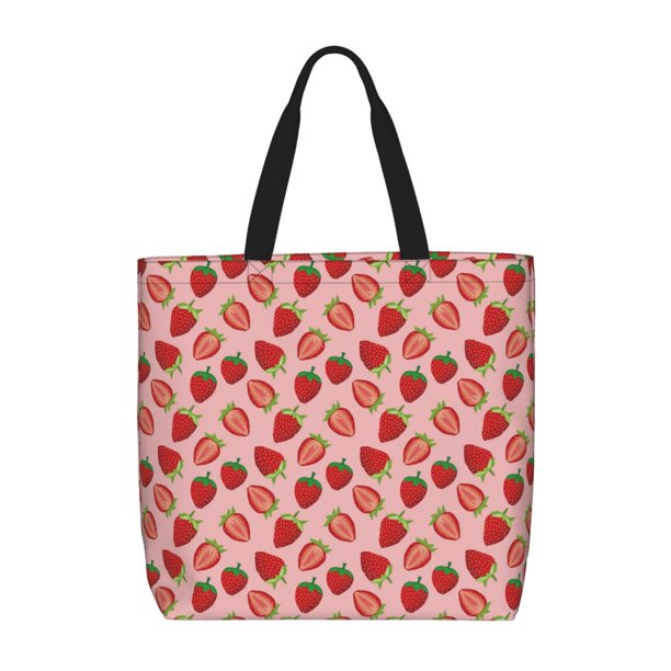 Easygdp Strawberries Bolsa Tote para Mujer, Bolso de Hombro para Trabajo, Playa, Viajes, Compras y Supermercado