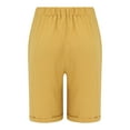 thumbnail image 6 of vigerkar Wide Leg Linen Shorts for Women Elastic Drawstring High Waisted Bermuda Shorts Casual Loose Summer Soft Lounge Short Yellow, S, 6 of 6