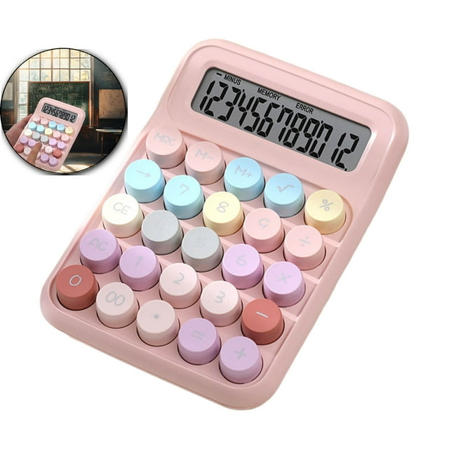 Dvruxg Calculator 12 Digits Large LCD Display Small Desktop Basic Calculator with Easy to Press Big Buttons, Desk Accessories for Office