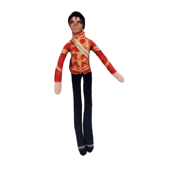 Michael Poseable Plush Doll – 11 Inch Soft Stuffed Figure with Wireframe, Bendable Pop Star Doll for Desk Display, Collectible Music Gift for Fan