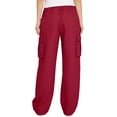thumbnail image 5 of Danhjin Linen Cargo Pants For Women Spring Summer Casual Elastic Waisted Drawstring Loose Straight Leg Comfy Pants Stretch Pants With Pockets, 5 of 6