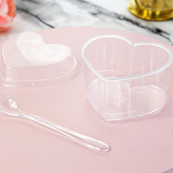 Kitandove Heart Shape Dessert Cups Mousse Cup 8 Sets for Shop Home Use
