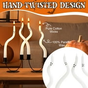25Cm Halloween Curved Emoji Candle Spiral Long Candle Halloween Indoor Decoration, Cute Ghost Long Candle Twisted Candle Decoration