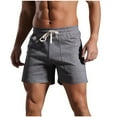 thumbnail image 2 of Viikei Men's Shorts with Elastic Waistband for Comfort,Men Casual Fashion Solid Shorts with Pocket Elastic Waist Short Pants Dark Gray XL, 2 of 8