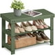thumbnail image 1 of Banco para zapatos SONGMICS, bambú, 3 niveles, color verde bosque, 1 of 6