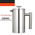 thumbnail image 3 of European-Inspired 304 Stainless Steel French Press Coffee Maker with Double-Layer Design - 1000ML Mirror Finish, Built-in Easy-Clean Filter for Versatile Coffee & Tea Brewing, Sleek Modern Kitchen, 3 of 6