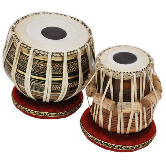 Tabla Drum Set - black Brass Bayan 2.5 Kg, Sheesham Dayan Tabla, Nylon Bag