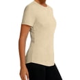 thumbnail image 4 of Uootdi T Shirts for Women Short Sleeve Solid Running Tops Daily Active Style Quick Dry Breathable Fitted Shirts Gift, 4 of 7