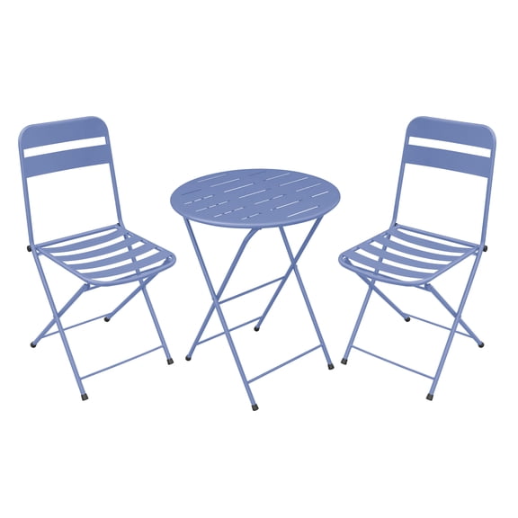 28-in H 3-Piece Metal Folding Bistro Set , Blue