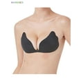 thumbnail image 6 of BadPiggies Women's Self Adhesive Silicone Invisible Plunge Bra Sticky Push up Strapless Bras (2 Pair, Black), 6 of 6