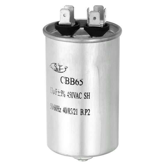 13uF 13MDF 450VAC Fan Start Capacitor, CBB65 Circular Run Capacitor with Screws for Air Conditioner