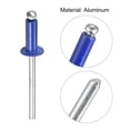 thumbnail image 4 of Unique Bargains 4mm x 10mm Aluminum Open End Flat Round Head Blind Rivets, Blue 25 Pack, 4 of 5