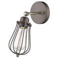 thumbnail image 3 of 60 Watt Open Bulb Cage Metal Frame Wall Sconce, Bronze, 3 of 5