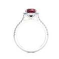 thumbnail image 3 of SuperJeweler 2 Carat Cushion Cut Garnet and Halo Diamond Ring In Sterling Silver For Women, 3 of 5