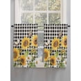 thumbnail image 5 of Sunflowers Living Room Curtains 2 Panel, Yellow Flowers Butterfly Farmhouse Black Plaid Cafe Window Treatment, Farmhouse Bedroom Bathroom Kitchen Curtains Drapes 104"x45", 5 of 6