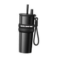 thumbnail image 2 of Vaso térmico de acero inoxidable con tapa y pajita, regalo para mujeres y hombres, 710 ml negro, 2 of 9