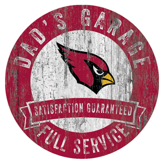 Arizona Cardinals 12" x 12" Dad's Garage Sign
