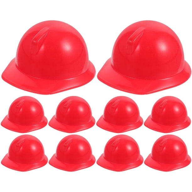 BRIGHTFUFU 10 piezas Mini casco de construcción realista pequeño casco modelo muñeca casco decoración sombrero Decoración