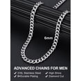 thumbnail image 4 of Suplight Cuban Link Chain for Men Women, Stainless Steel Waterproof Miami Curb Cuban Chain Necklace, 6mm 20 Inch Hip Hop Mens Jewelry Gifts for Dad Father's Day, 4 of 8