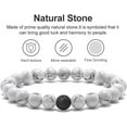 thumbnail image 2 of Lava Rock Couples Bracelet for Women - 8mm Natural Stone Bead Couples Bracelet for Men Women Stress Relief Yoga Bracelet Tiger Eye Stone Elastic Mens Bracelet Anxiety Healing Bracelet for Women Men, 2 of 4