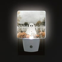 Yayeee LED Night Light for The Home Plug in With Light Sensors 2 Pack, Halloween Pumpkin Field