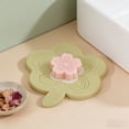thumbnail image 4 of Spring Peach Soap Box Household Bathroom Washbasin Guide Silicone Soap Storage, Self Draining Soap Holder with Lid, Portable Travel Soap Case Keeps Bar Dry, 4 of 6