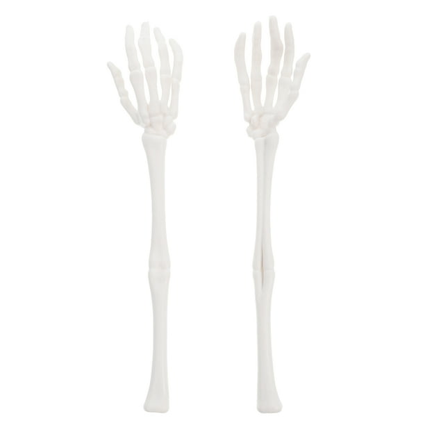 1 par de pinzas para ensalada con forma de brazo de esqueleto, accesorios creativos para fiestas de Halloween.