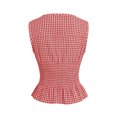 thumbnail image 5 of Wang6 Women's Plaid Printed Tank Tops Causal Sleeveless Smocked Waist Tops Lace up Strap Tshirts Ladies Summer Going out Tees Top 0617liRD2 XS, 5 of 5