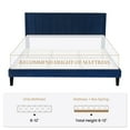 thumbnail image 6 of SHA CERLIN Blue King Size Platform Bed Frame with Velvet Channel Headboard, Adult, 6 of 9