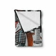 thumbnail image 2 of Popstar Party Soft Flannel Fleece Throw Blanket, Pile of Graphic Colorful Electric Guitars Rock Music Stringed Instruments, Cozy Plush for Indoor and Outdoor Use, 50" x 60", Multicolor, by Ambesonne, 2 of 6