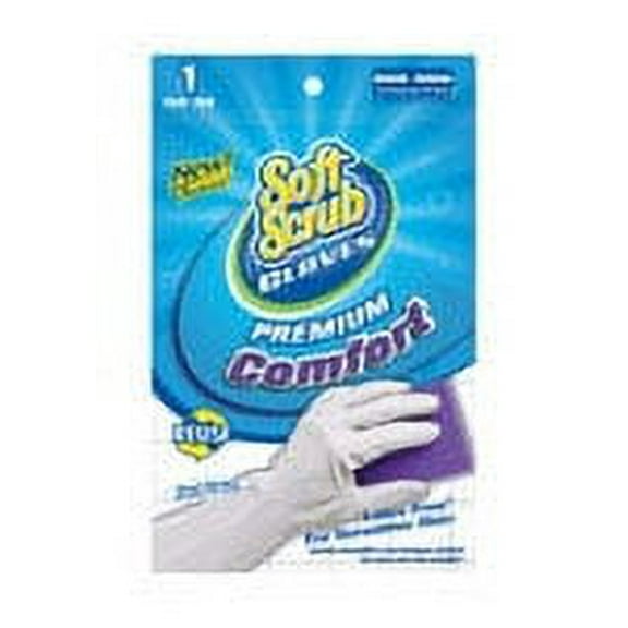 Soft Scrub Vinyl Cleaning Gloves - Medium, White - 1 Pair