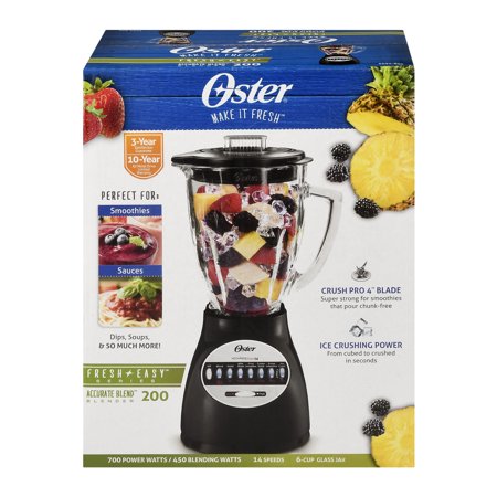 Oster BCBG08-B 6-Cup Glass Jar 8-Speed Blender - Black
