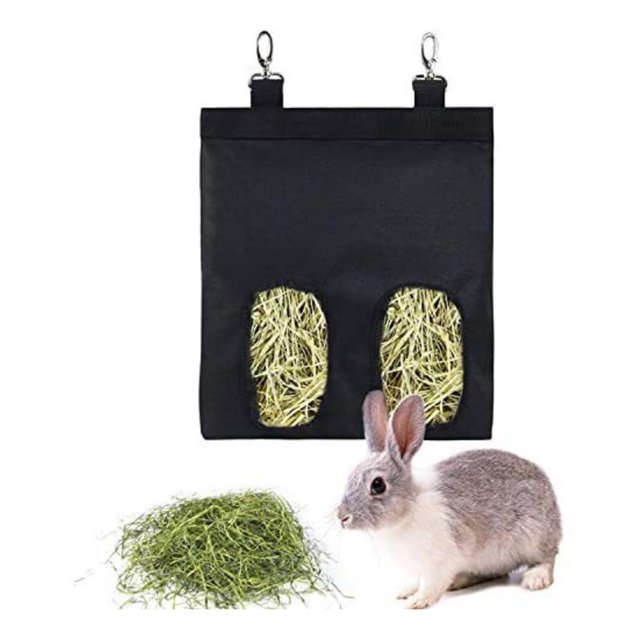 Bolsa de heno para conejos, comedero de heno para conejillos de indias, bolsa de tela para comederos de conejos, bolsa de almacenamiento para comederos