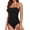 Black, variant on Women's One Piece Swimsuits Strapless Bandeau Solid Color Slim Fit Athletic Swimwear