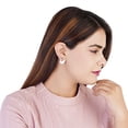 thumbnail image 4 of Estele Non-Precious Metal 24Kt Rose Gold Plated White Enamel Stud Earrings, 4 of 5