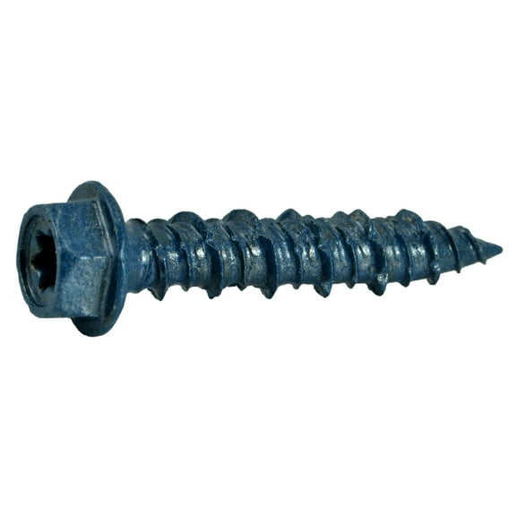 1/4" x 1-1/4" Blue Ruspert Coated Steel Star Drive Hex Washer Head TorqueMaster Masonry Screws