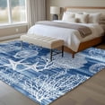 thumbnail image 5 of Navy Blue Retro Summer Washable Living Room Rugs 5'x7', Sea Turtle Starfish Coral Ocean Low Pile Throw Large Area Rugs Non-Slip Sturdy Edge Binding Carpet for Dining Room Bedside Kitchen, 5 of 9