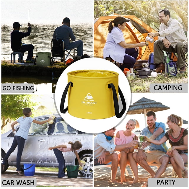 Cubo plegable Lavabo plegable para pesca al aire libre Picnic (Amarillo 20L) Ndcxsfigh Para Estrenar