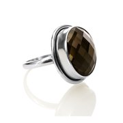 Beautiful Natural Smoky Quartz Gemstone Handmade Unique Designer Ethnic Tribal Gypsy Boho Style Fashion Ring for Women Men 925 Sterling Silver Hallmarked Finger Ring Jewelry