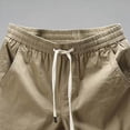 thumbnail image 3 of USNSM Men's Fashion Shorts 5 Inch Inseam Drawstring Elastic Waist Lightweight Casual Summer Beach Shorts with Pockets Brown M, 3 of 4