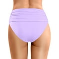 thumbnail image 4 of HOWPAY Women Bikini Bottoms High Waisted V Cut Basic Swim Briefs Full Coverage Printed Tummy Control Stretchy Beach Pool Bathing Suit Bottoms Light Purple XXL, 4 of 5