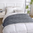 thumbnail image 4 of Fleece Throw Blankets for Sofa Grey - Soft Lightweight Plush Cozy Fuzzy Checkered Warm Winter Blanket Microfiber, 40x60 inches, 4 of 6