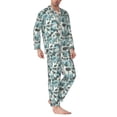 thumbnail image 2 of Hirioo Flowers In Vintage for Men's Pajama Sets 2 Piece Pjs Men's Long-Sleeved Pajama Set Button Down Sleepwear,S-XXL-XX-Large, 2 of 7