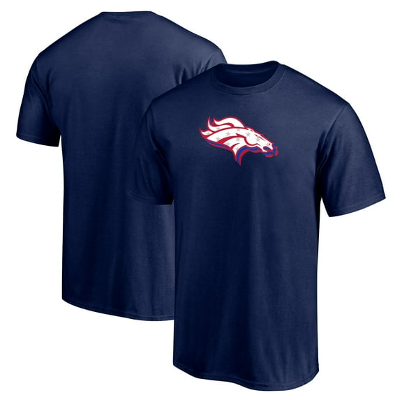 Men's  Navy Denver Broncos Red White and Team T-Shirt