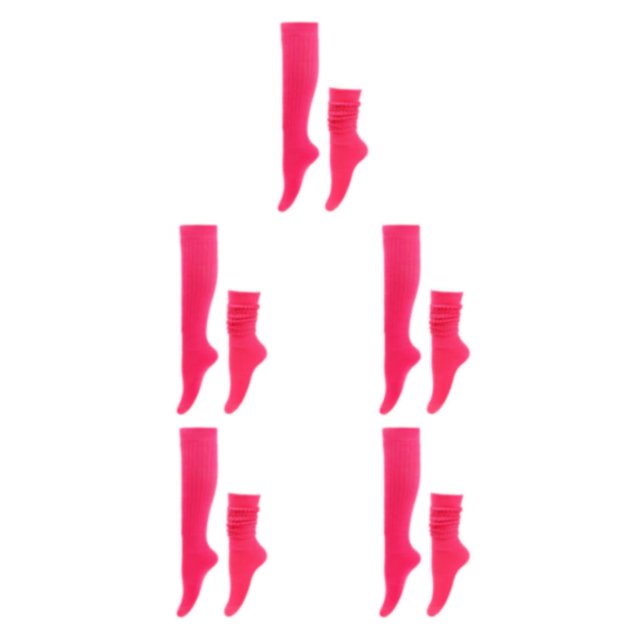 Decodeary 2piece Enjoy Easy-wearing And Breathability With Slouch Socks Designed Rosy Red 5Set