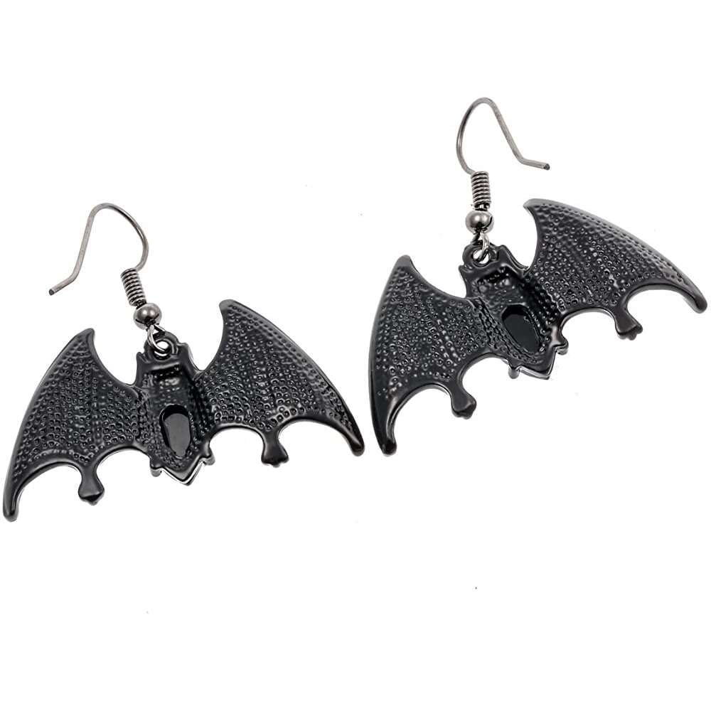 Hiddleston Bat Dangle Earrings Gothic Costume Black Halloween Jewelry Accessory for Women Teen Girls