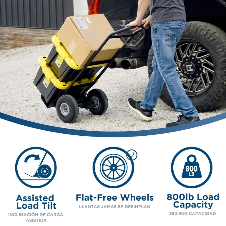 COSCO Load Assist Hand Truck with P handle & flat free wheels