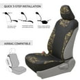 thumbnail image 4 of BDK Camo Seat Covers for Truck, Car, SUV - Two Tone Black and Camouflage Sideless Front Auto Seat Protectors, 4 of 10